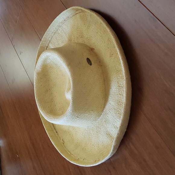 Beat up and weathered straw farmer hats 2 for 1 - Picture 3 of 10